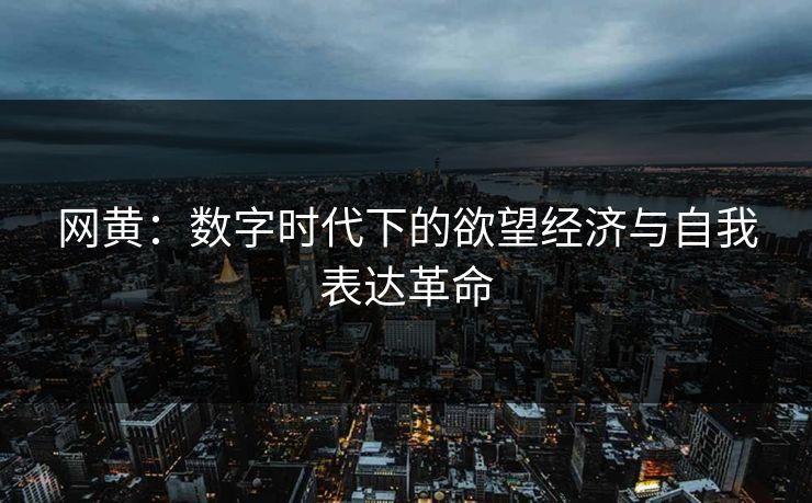网黄：数字时代下的欲望经济与自我表达革命